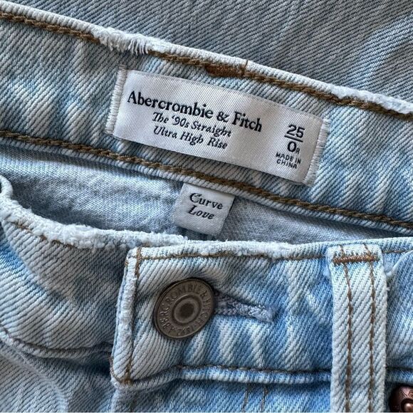 Abercrombie & Fitch Curve Love The 90’s Straight Ultra High Rise Size 25/0 R - Picture 13 of 14